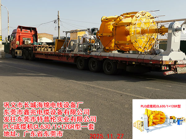 发往东莞市特普伦实业有限公司PLC成缆机CL630/1+12GR型一套