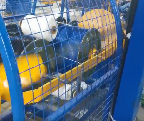 高速RVS双盘绞线机GSP630绕包-1250型试机现场