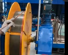 安装在安徽金蓝焰线缆有限公司电缆活盘收卷机HP1600型生产现场