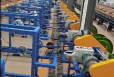 安装在河南明镁镁业科技有限公司升降式收线机SSX630型12台双向调节计米机SXTM200型12台生产现场